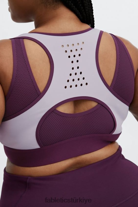 tr Fabletics kadınlar elsie yüksek etkili önü fermuarlı spor sütyeni gri menekşe/koyu patlıcan 40R06B1423