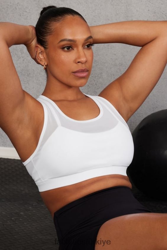 tr Fabletics kadınlar faye yüksek etkili spor sutyeni klasik beyaz 40R06B1384