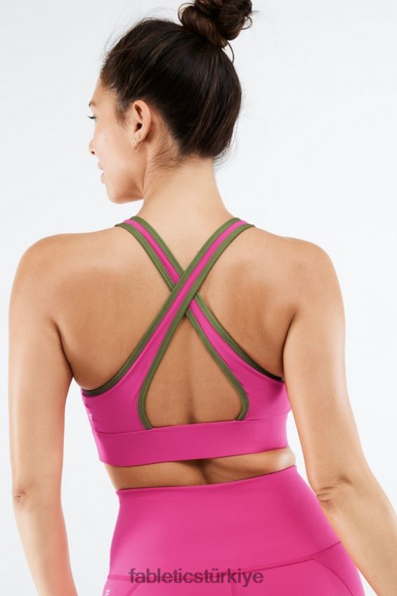 tr Fabletics kadınlar siena yüksek etkili spor sutyeni pembe yumruk/soluk zeytin 40R06B1429