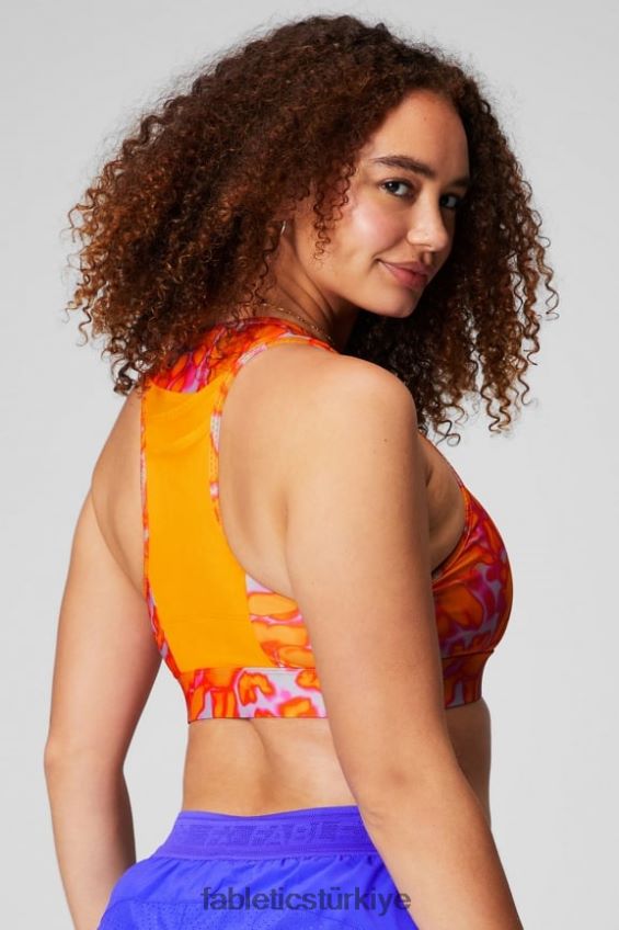tr Fabletics kadınlar trinity yüksek etkili spor sutyeni 95 pembe kaçış yaz çılgınlığı/öğleden sonra güneşi/grafik 40R06B1363