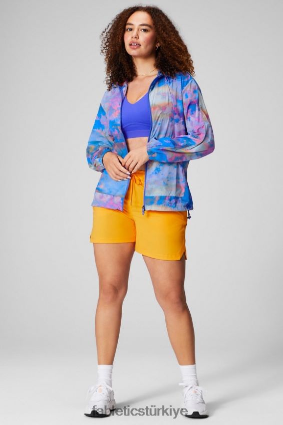 tr Fabletics kadınlar büyük boy flyweight rüzgarlık büyük bunaltıcı/yansıtıcı gümüş 40R06B2736