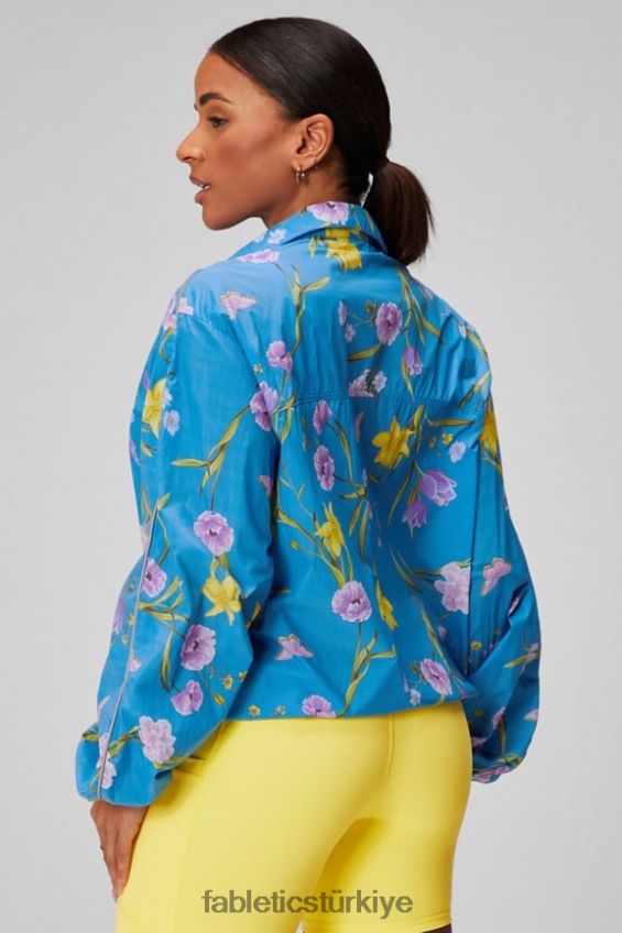 tr Fabletics kadınlar büyük boy flyweight rüzgarlık büyük nergis rüyası/yansıtıcı gümüş 40R06B2737