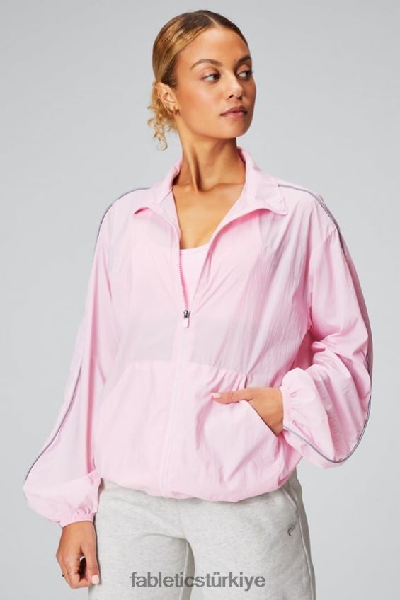 tr Fabletics kadınlar büyük boy flyweight rüzgarlık güzel pembe/yansıtıcı gümüş 40R06B2743