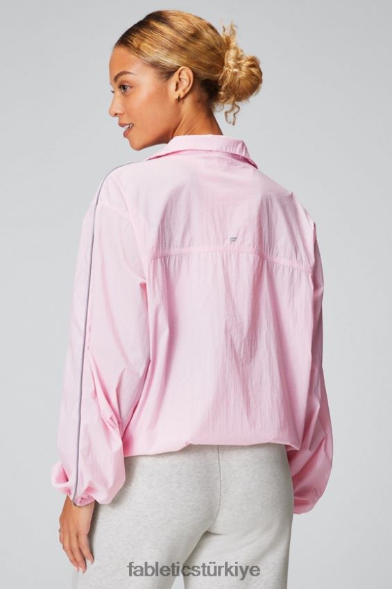 tr Fabletics kadınlar büyük boy flyweight rüzgarlık güzel pembe/yansıtıcı gümüş 40R06B2743