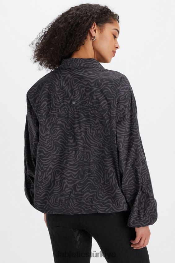 tr Fabletics kadınlar büyük boy flyweight rüzgarlık kalaylı mermer zebra/yansıtıcı gümüş 40R06B2742