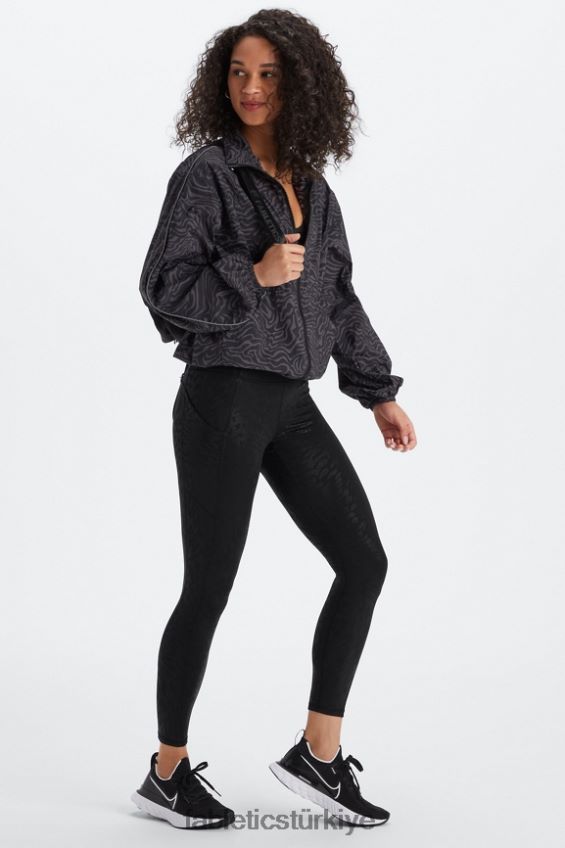 tr Fabletics kadınlar büyük boy flyweight rüzgarlık kalaylı mermer zebra/yansıtıcı gümüş 40R06B2742