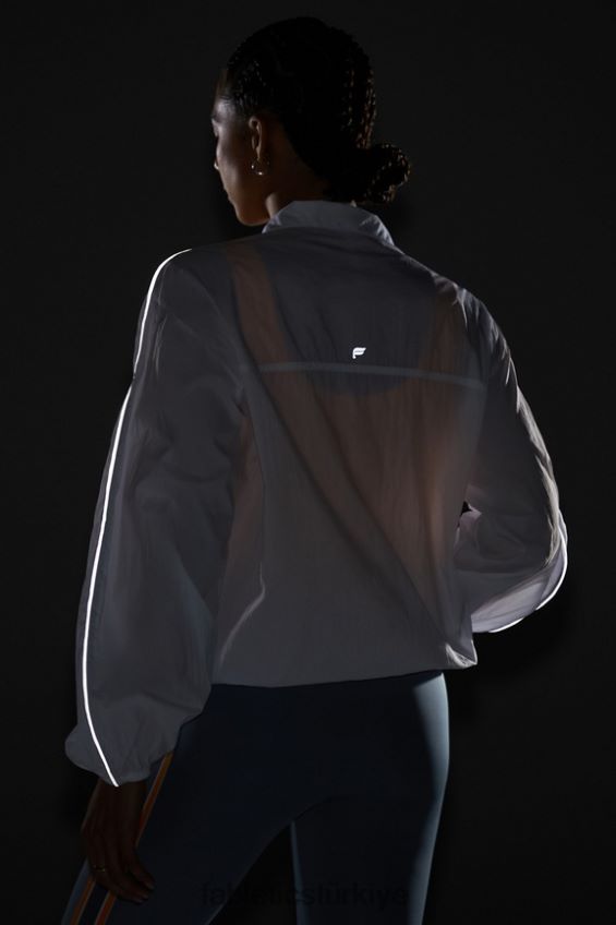 tr Fabletics kadınlar büyük boy flyweight rüzgarlık klasik beyaz/yansıtıcı gümüş 40R06B2739