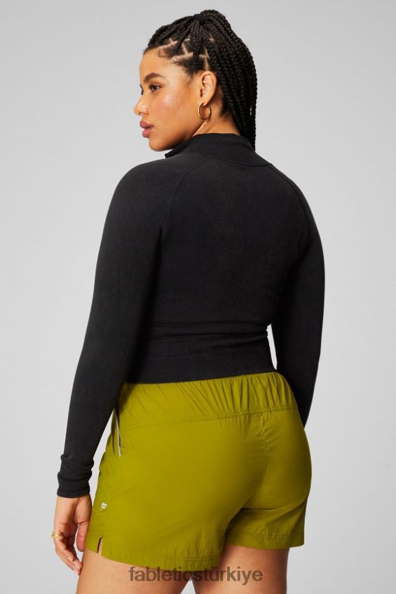 tr Fabletics kadınlar bulut dikişsiz kırpılmış ceket eski siyah 40R06B2749