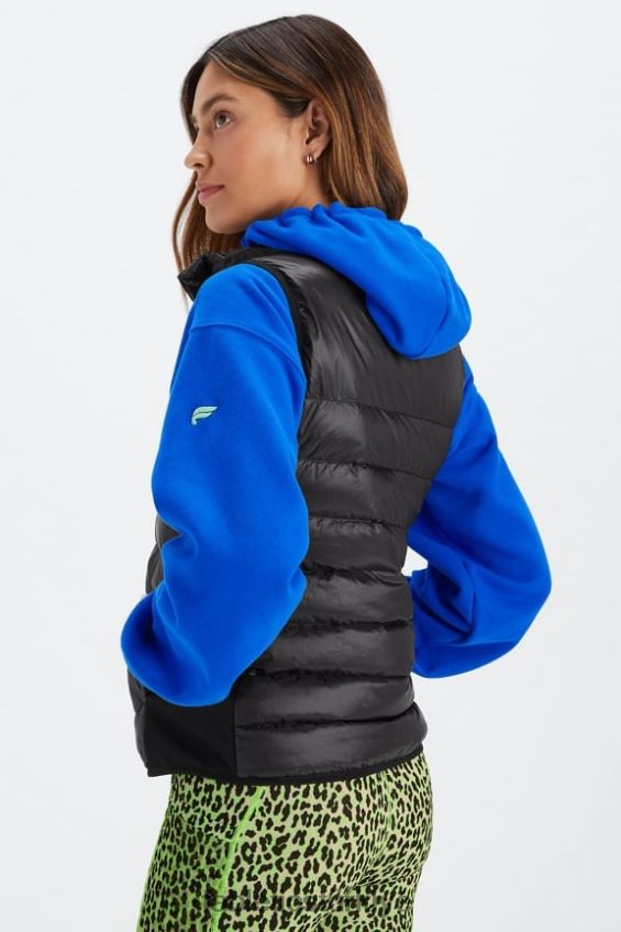 tr Fabletics kadınlar elliot şişme yelek siyah/kalaylı mermer zebra 40R06B2796