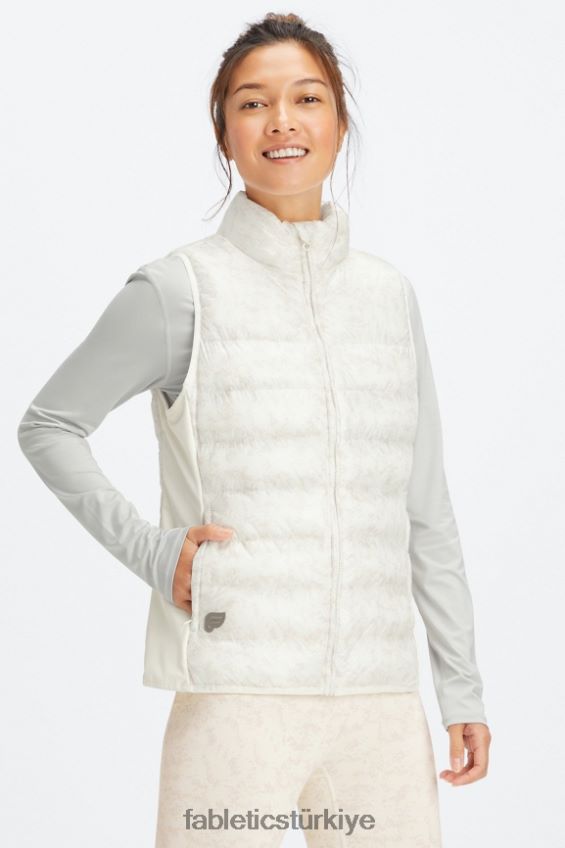 tr Fabletics kadınlar elliot şişme yelek yumuşak beyaz mini nueue camo/söğüt kabuğu logosu 40R06B2797
