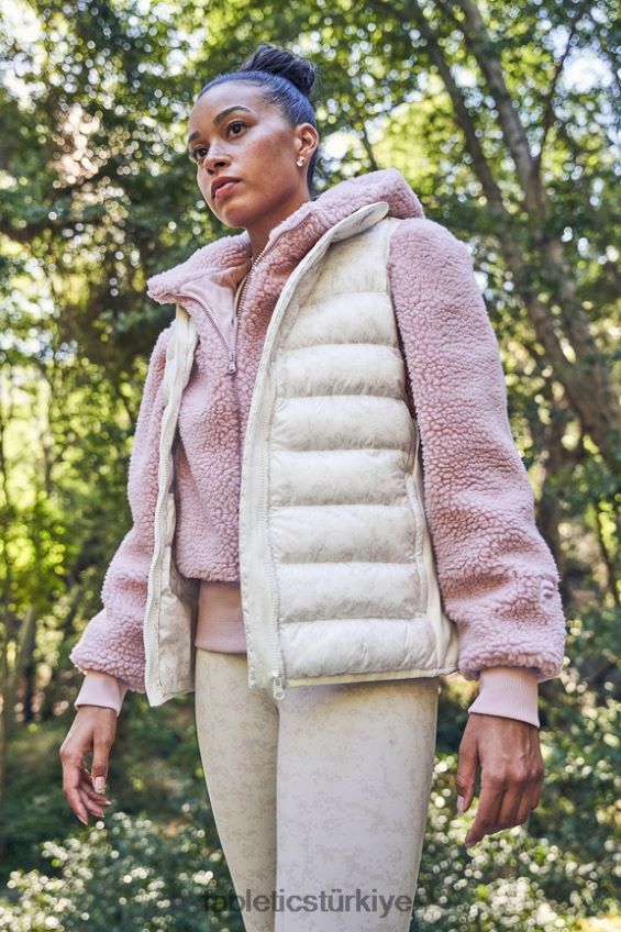 tr Fabletics kadınlar elliot şişme yelek yumuşak beyaz mini nueue camo/söğüt kabuğu logosu 40R06B2797