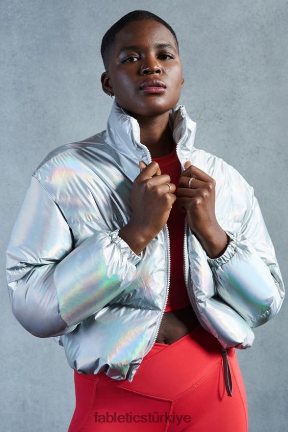 tr Fabletics kadınlar holografik kırpılmış kirpi balığı prizmatik 40R06B2772