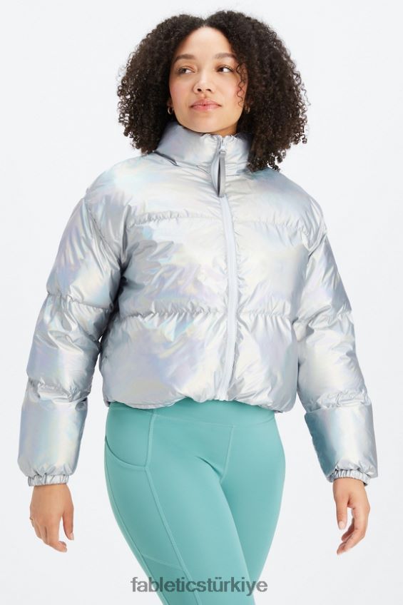 tr Fabletics kadınlar holografik kırpılmış kirpi balığı prizmatik 40R06B2772