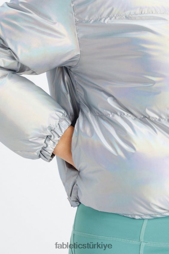 tr Fabletics kadınlar holografik kırpılmış kirpi balığı prizmatik 40R06B2772