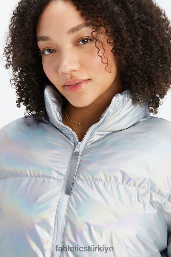 tr Fabletics kadınlar holografik kırpılmış kirpi balığı prizmatik 40R06B2772