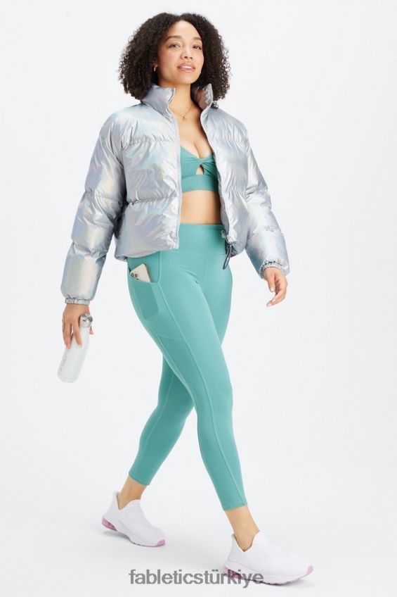 tr Fabletics kadınlar holografik kırpılmış kirpi balığı prizmatik 40R06B2772