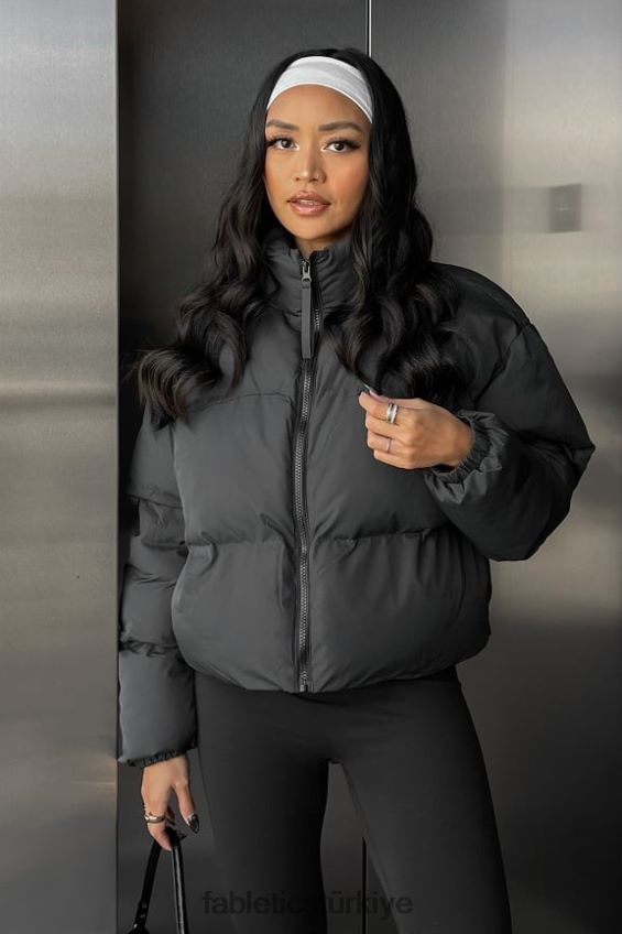 tr Fabletics kadınlar kırpılmış kirpi siyah logolu astar 40R06B2776