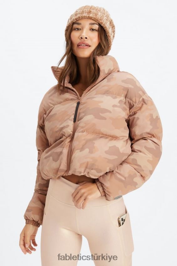 tr Fabletics kadınlar kırpılmış kirpi teddy büyük kamuflaj/söğüt kabuğu logosu 40R06B2771