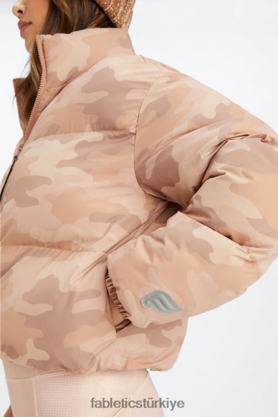 tr Fabletics kadınlar kırpılmış kirpi teddy büyük kamuflaj/söğüt kabuğu logosu 40R06B2771