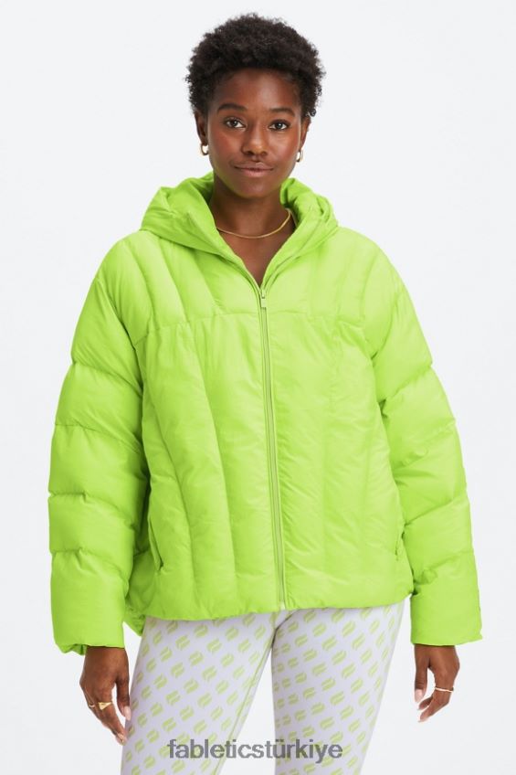 tr Fabletics kadınlar kapitone kapüşonlu kirpi limeade/mineral gri/ak balıkçıl logosu 40R06B2782