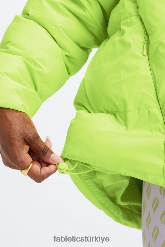 tr Fabletics kadınlar kapitone kapüşonlu kirpi limeade/mineral gri/ak balıkçıl logosu 40R06B2782