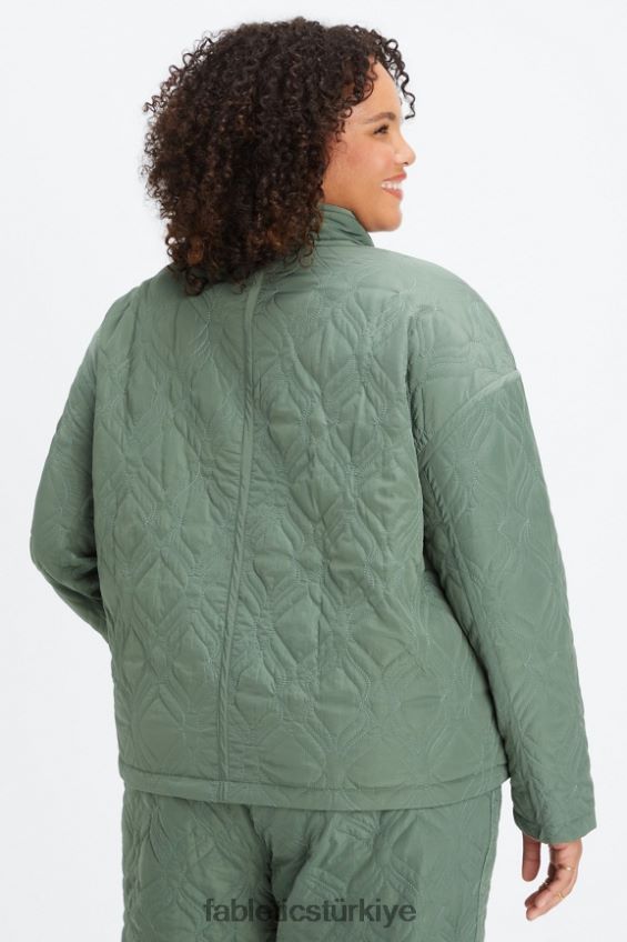 tr Fabletics kadınlar kapitone loft ceket yeşil duman 40R06B2792