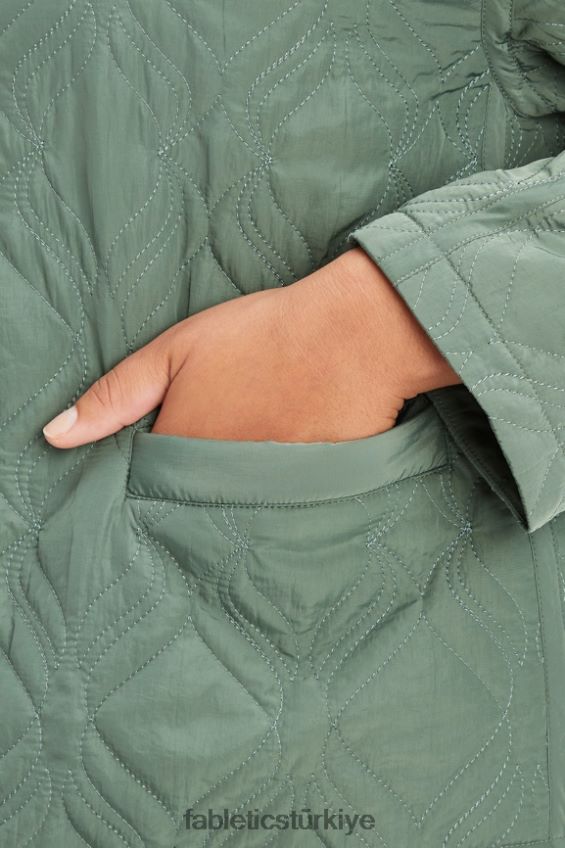 tr Fabletics kadınlar kapitone loft ceket yeşil duman 40R06B2792