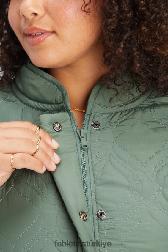 tr Fabletics kadınlar kapitone loft ceket yeşil duman 40R06B2792