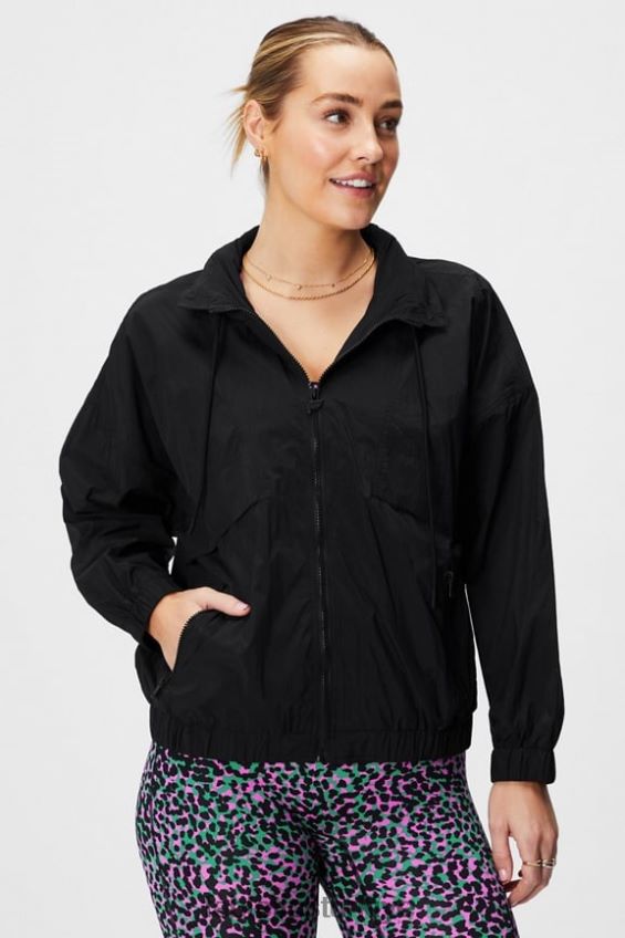 tr Fabletics kadınlar naylon eşofman üstü siyah 40R06B2750