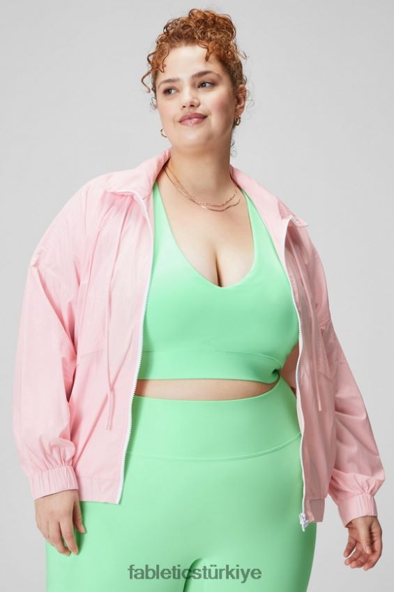 tr Fabletics kadınlar naylon eşofman üstü yumuşak pembe/klasik beyaz 40R06B2753