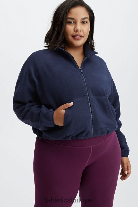 tr Fabletics kadınlar rayne polar fermuarlı derin donanma 40R06B2781