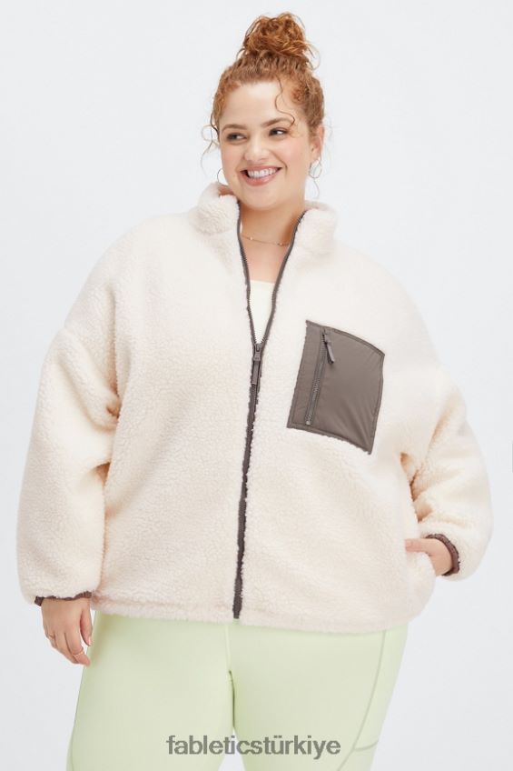 tr Fabletics kadınlar rylan oyuncak ceket ak balıkçıl/söğüt kabuğu logosu 40R06B2794