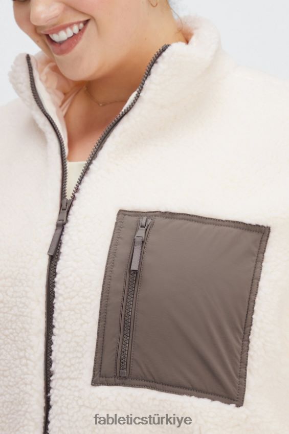 tr Fabletics kadınlar rylan oyuncak ceket ak balıkçıl/söğüt kabuğu logosu 40R06B2794