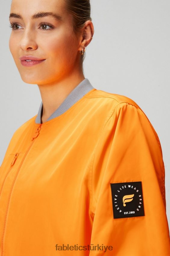 tr Fabletics kadınlar saten bombacı ceket çöl güneşi/yağmur bulutu 40R06B2766