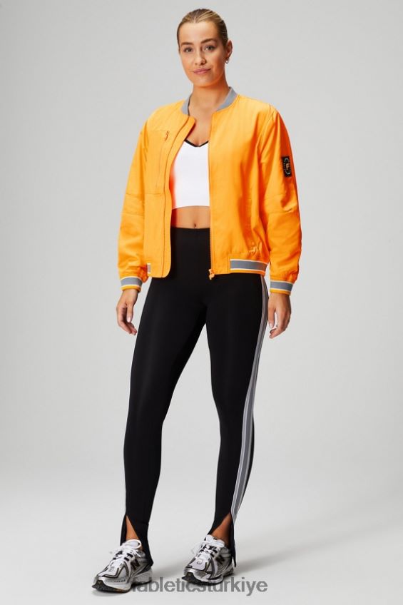 tr Fabletics kadınlar saten bombacı ceket çöl güneşi/yağmur bulutu 40R06B2766