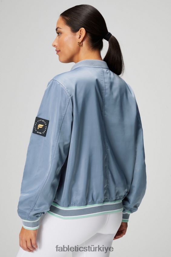 tr Fabletics kadınlar saten bombacı ceket yağmur bulutu/çöl güneşi 40R06B2767