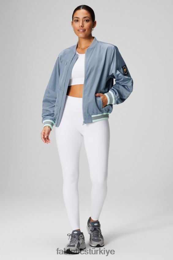 tr Fabletics kadınlar saten bombacı ceket yağmur bulutu/çöl güneşi 40R06B2767