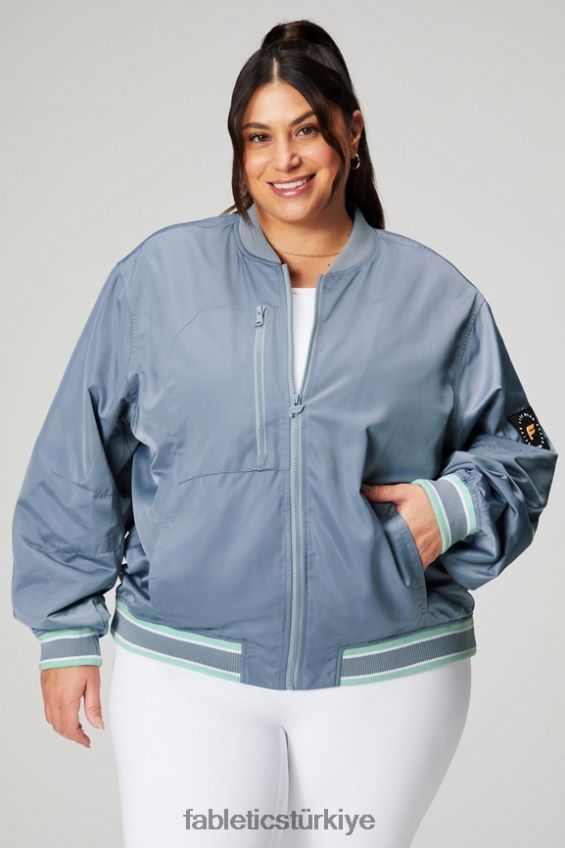 tr Fabletics kadınlar saten bombacı ceket yağmur bulutu/çöl güneşi 40R06B2768
