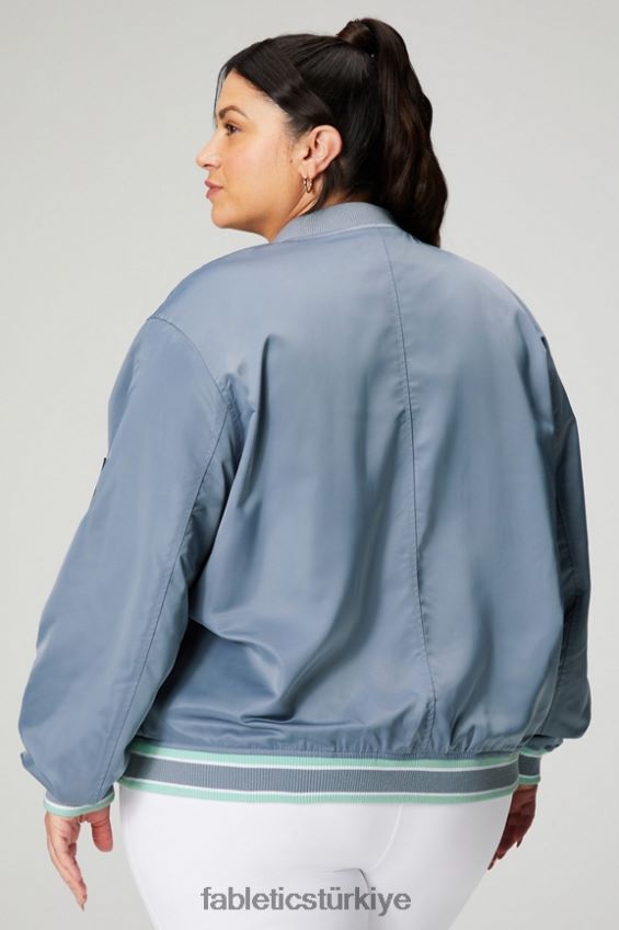 tr Fabletics kadınlar saten bombacı ceket yağmur bulutu/çöl güneşi 40R06B2768