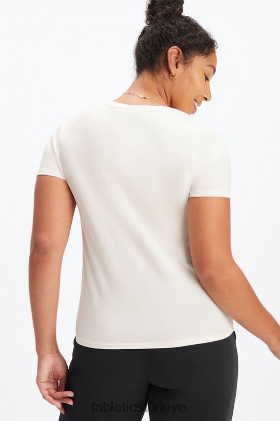 tr Fabletics kadınlar %100 pamuklu jarse tişört ak balıkçıl 40R06B1996