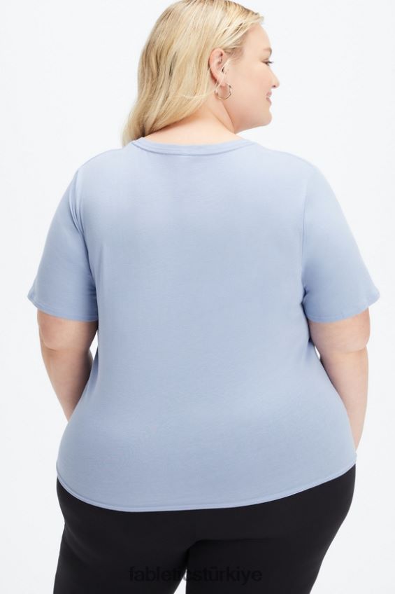 tr Fabletics kadınlar %100 pamuklu jarse tişört kama ağacı 40R06B2000