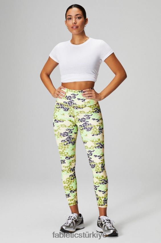 tr Fabletics kadınlar %100 pamuklu jarse tişört klasik beyaz/mineral gri 40R06B1991