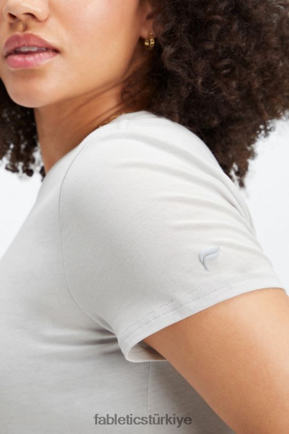 tr Fabletics kadınlar %100 pamuklu jarse tişört mineral gri 40R06B1997