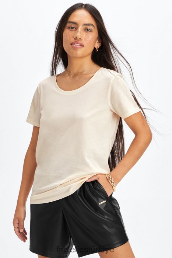 tr Fabletics kadınlar %100 pamuklu jarse tişört yulaf 40R06B1992