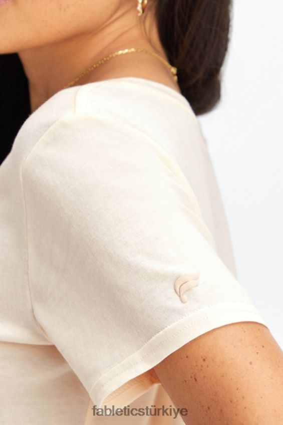 tr Fabletics kadınlar %100 pamuklu jarse tişört yulaf 40R06B1992
