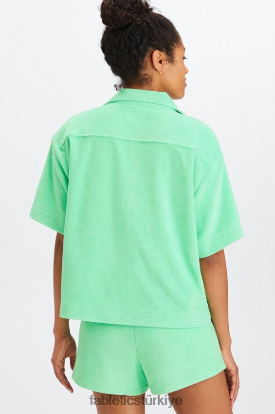 tr Fabletics kadınlar ada terry kutulu düğmeli tropikal su 40R06B2038