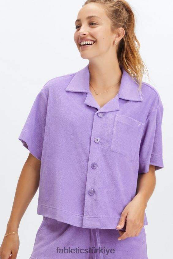 tr Fabletics kadınlar ada terry kutulu düğmeli vahşi salkım 40R06B2039