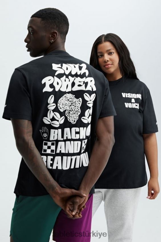 tr Fabletics kadınlar africobra üniseks tişört siyah 40R06B2075