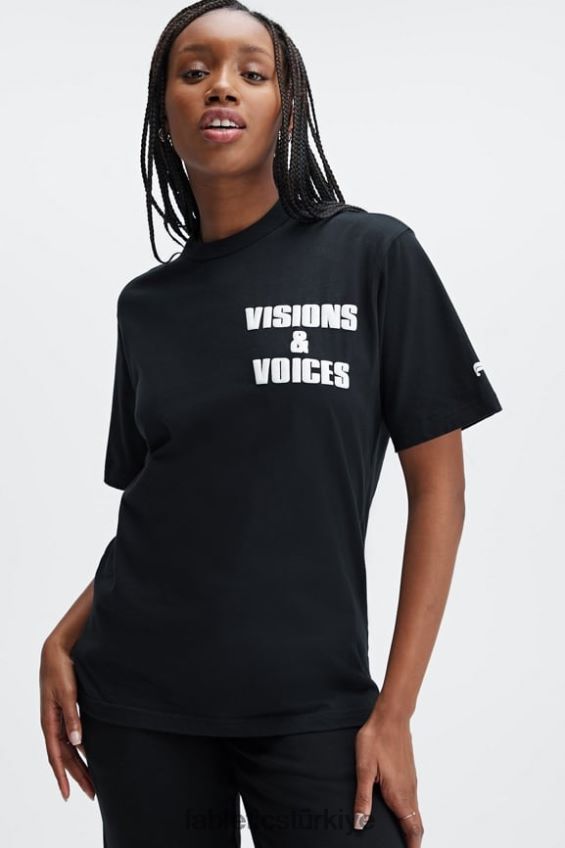 tr Fabletics kadınlar africobra üniseks tişört siyah 40R06B2075