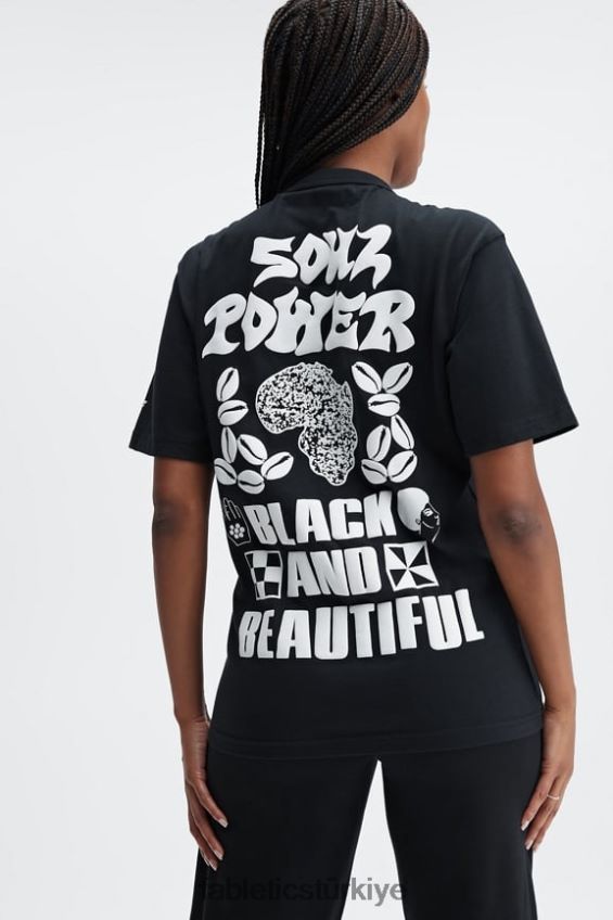 tr Fabletics kadınlar africobra üniseks tişört siyah 40R06B2075
